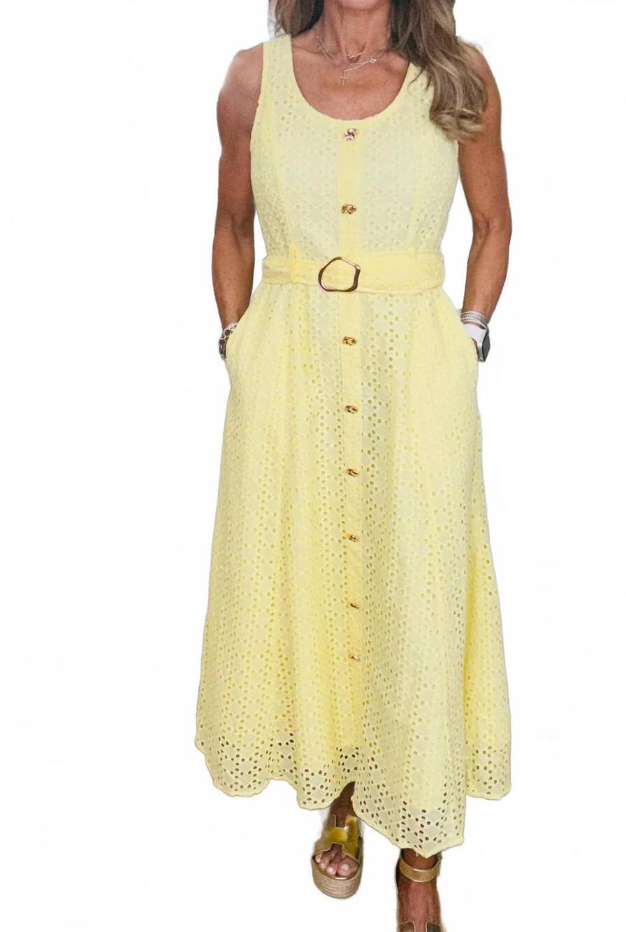 NEW ENTRO women's the jimmie dress in yellow